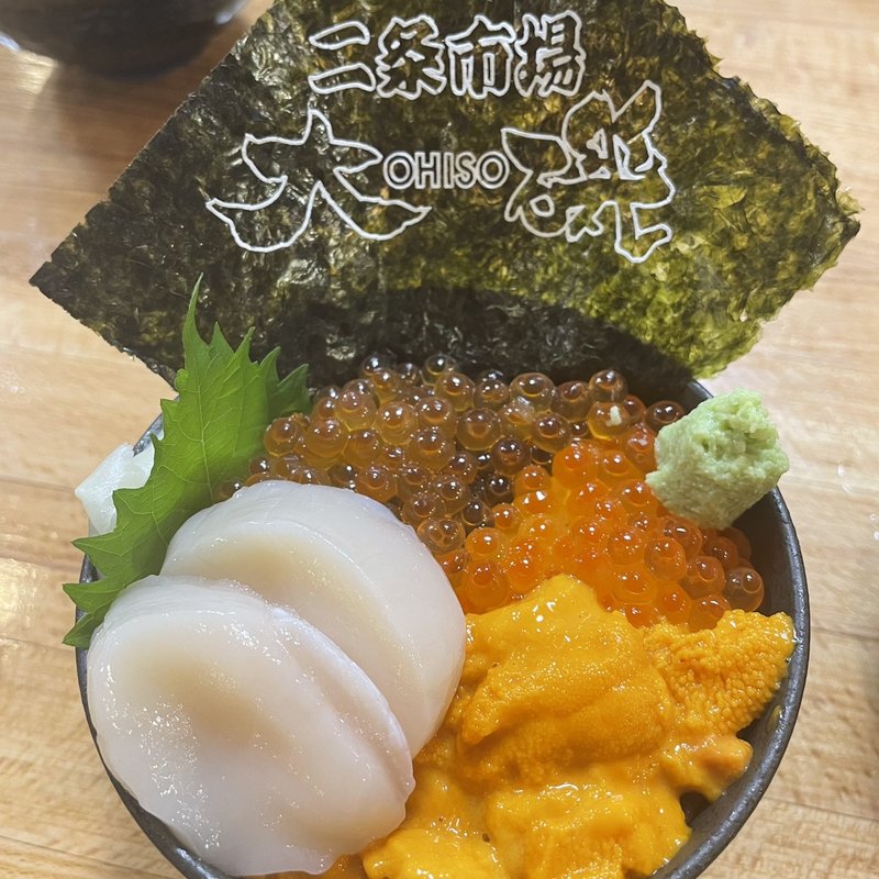 二色丼ミニ＋ホタテ(二条市場大磯)