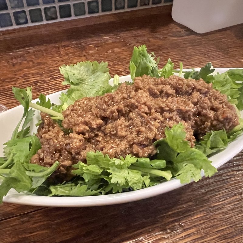 肉みそパクチー(夜市バール リーサン)