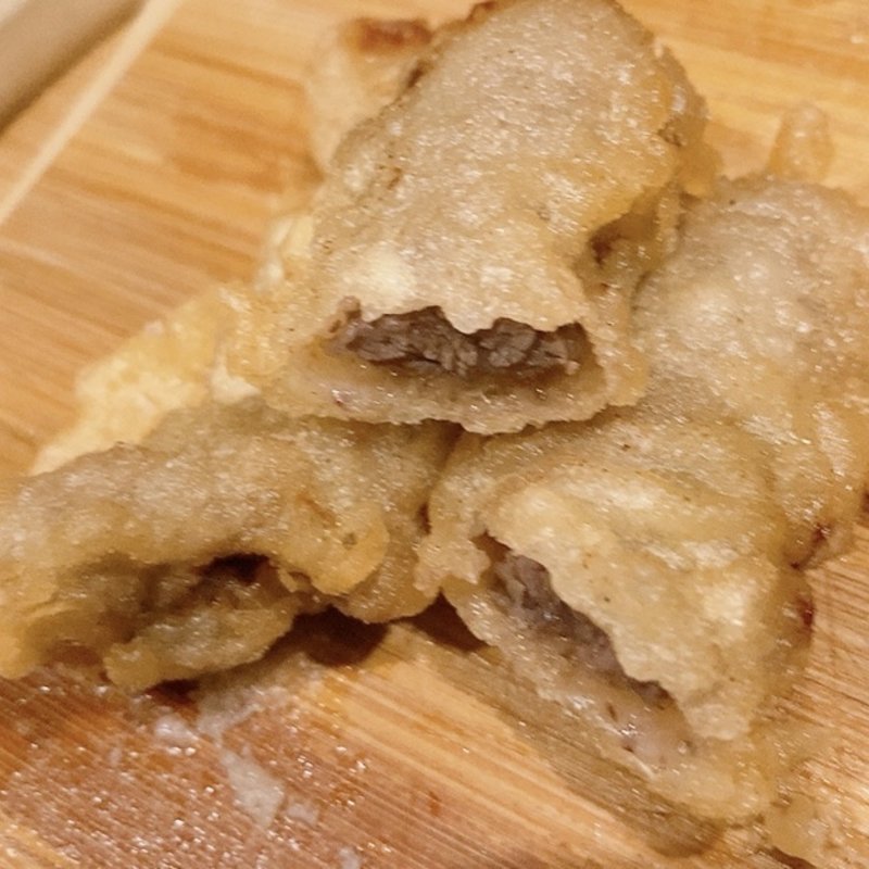 牛ハラミの天ぷら(ホルモン天ぷら まめすけ)