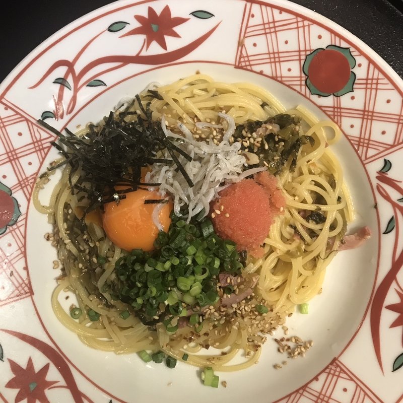 明太子と辛子高菜博多風(洋麺屋 五右衛門 八重洲店)