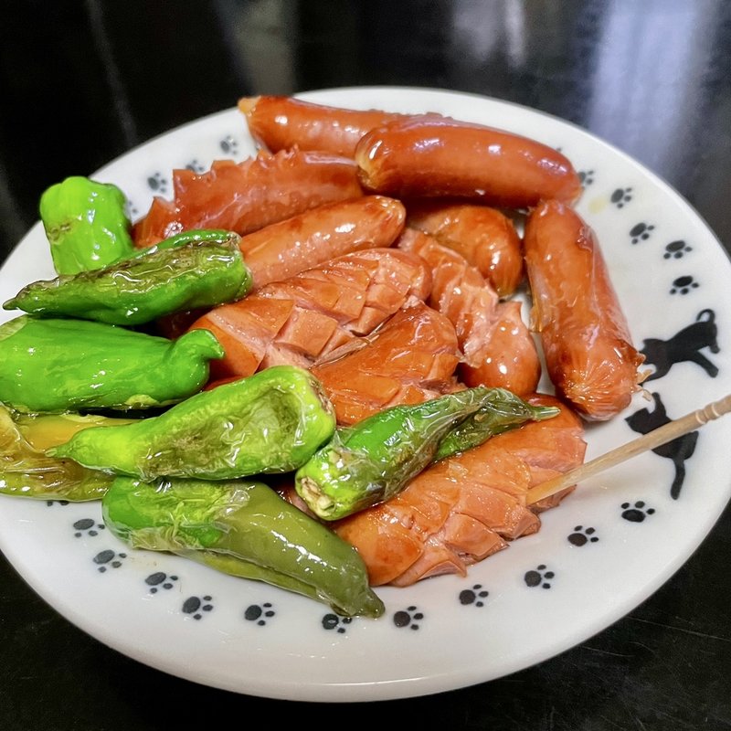 チョリソー＋ししとう(自宅)