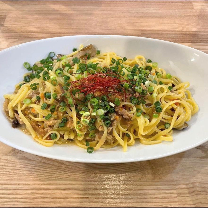 3種のきのこの鳥味噌和えパスタ(スパ吉)