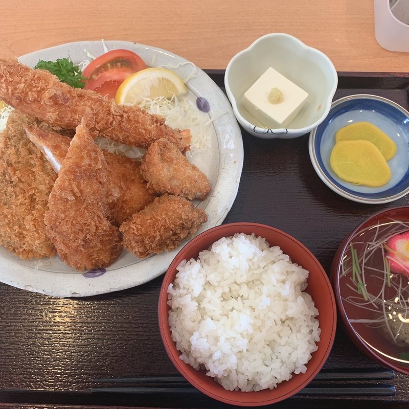 ミックスフライ定食(道の駅 オライはすぬま )