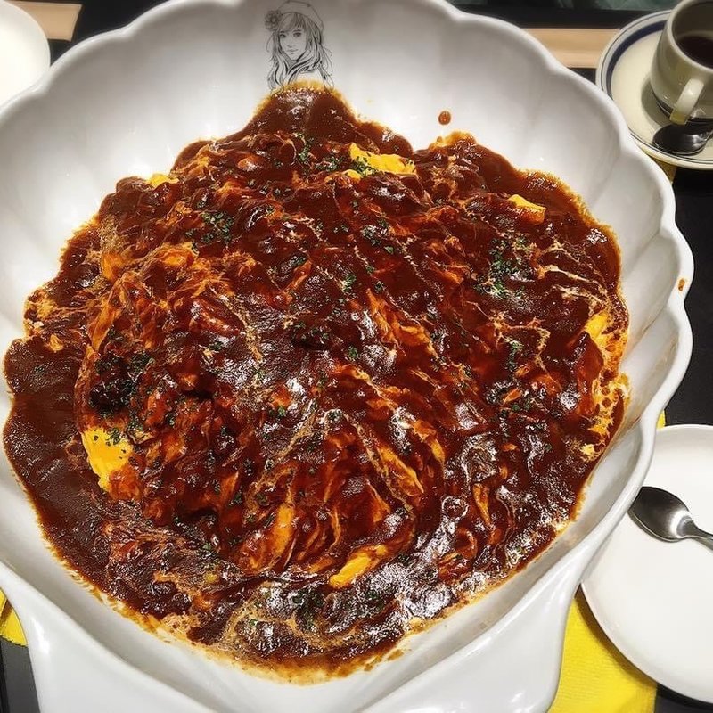 デカ盛りデミオムライス(えぐぅ～ カフェ 国分寺店 （eggg Cafe）)