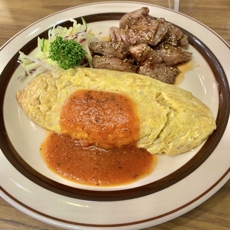 オム&牛照り焼きセット150g(レストラン道 （レストランミチ）)