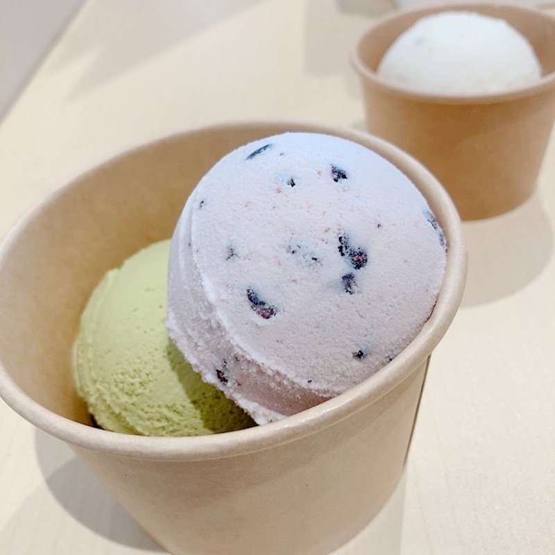 古代米&抹茶アイス（ダブル）(縄文あいす「ひとは館」ベジパーク店)