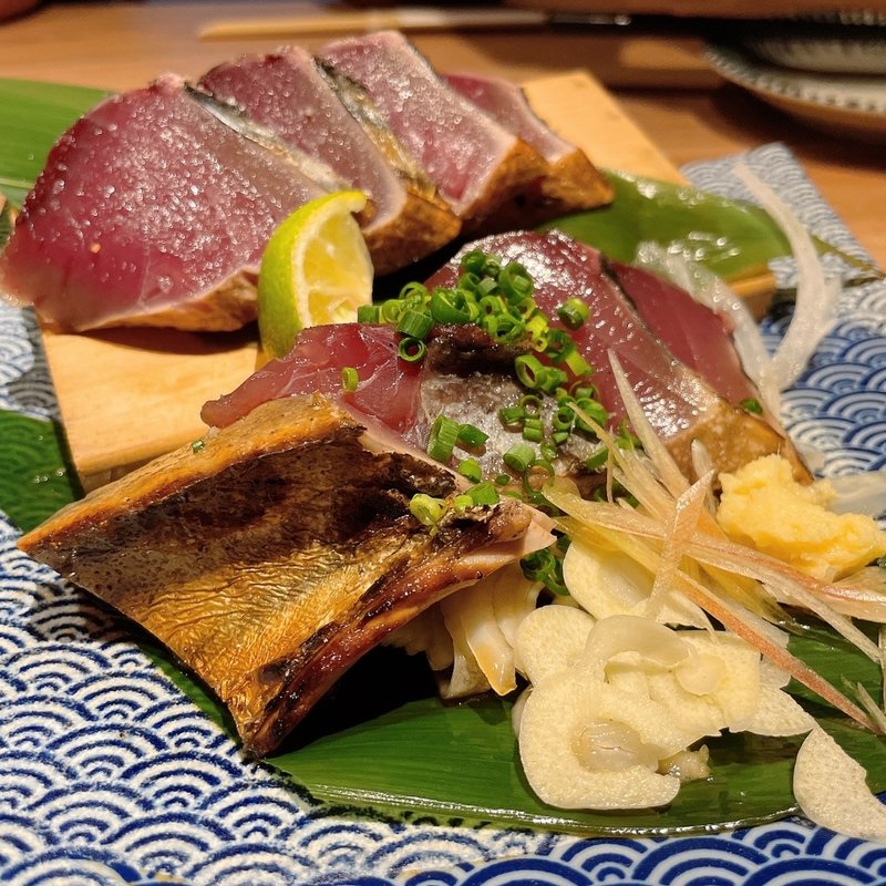 藁焼きカツオたたき　塩たたき　ねぎポン酢　半々8切れ(魚河岸酒場 FUKU浜金 金山店)