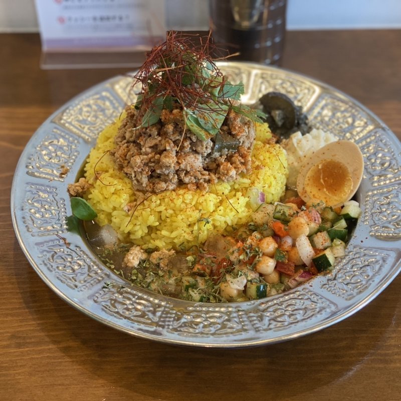 冷やし茶漬け風チキンキーマ(アヤカリ亭)