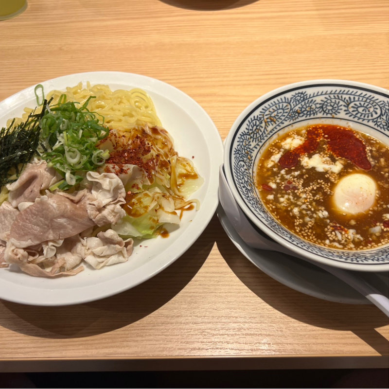 とろける半熟卵の旨辛つけ麺(丸源ラーメン　鳥栖店)