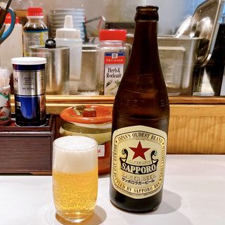 瓶ビールサッポロ赤星(くまめん)
