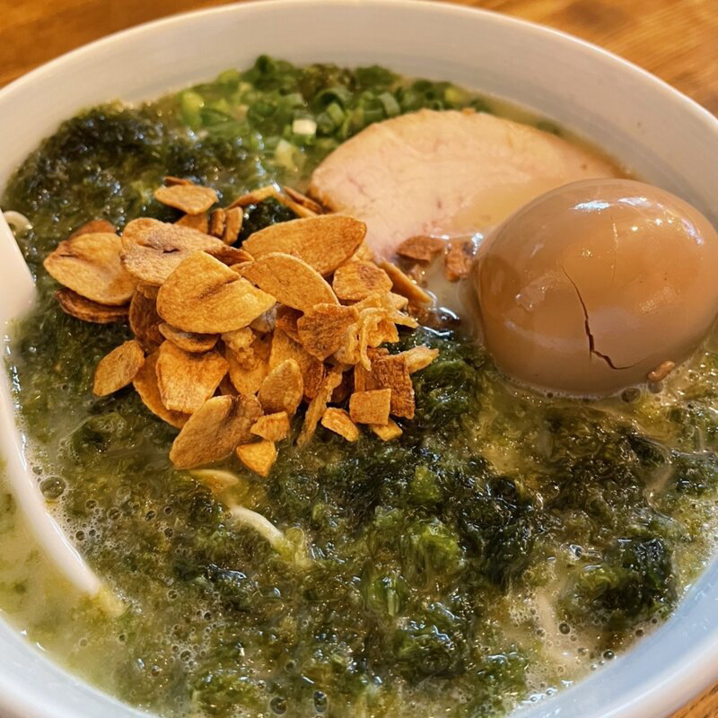 あおさ玉子ラーメン(らーめん まる玉 大島店)