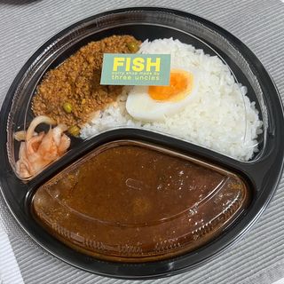 大辛チキンカレー＆キーマカレーライス(FISH 新宿店（フィッシュ）)