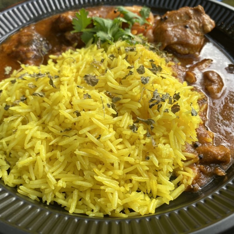 南のチキンカリー + シン・ポークビンダルー(六本松 カレチネ)