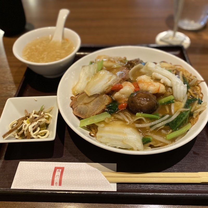 五目あんかけ焼そばセット(過門香 上野バンブーガーデン店)