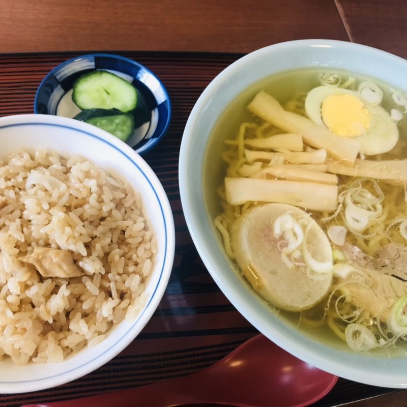 ラーメンセット(塩)(しらかば茶屋)