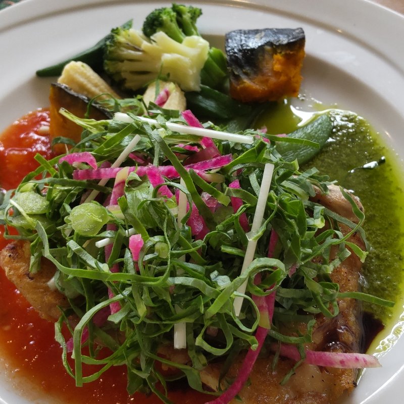 チキンと温野菜のジェノバプレート(ココス 龍ヶ岡 )