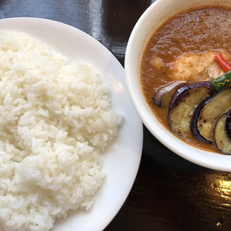 ナスチキン＋豆(curry草枕)