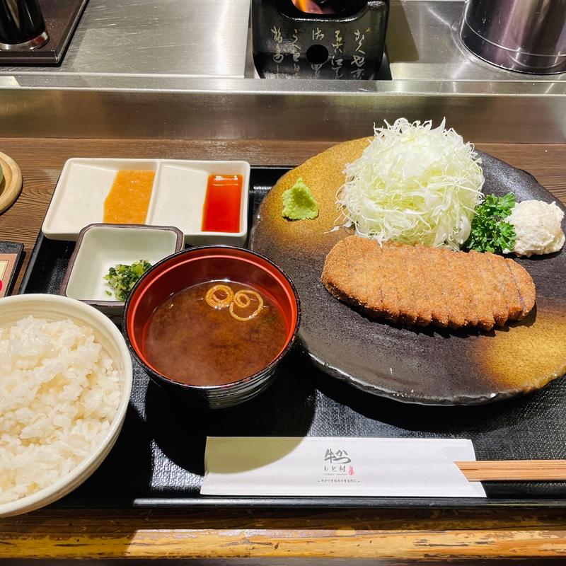 牛カツセット(牛かつもと村 渋谷分店)