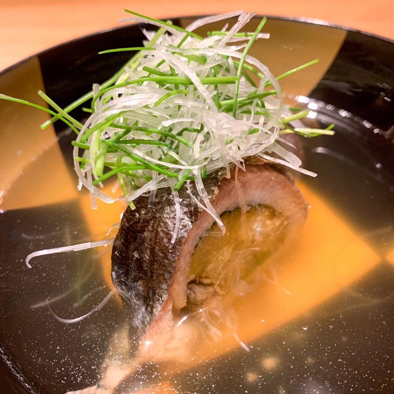 鮎と焼きナスのお椀(虎ノ門 とだか)