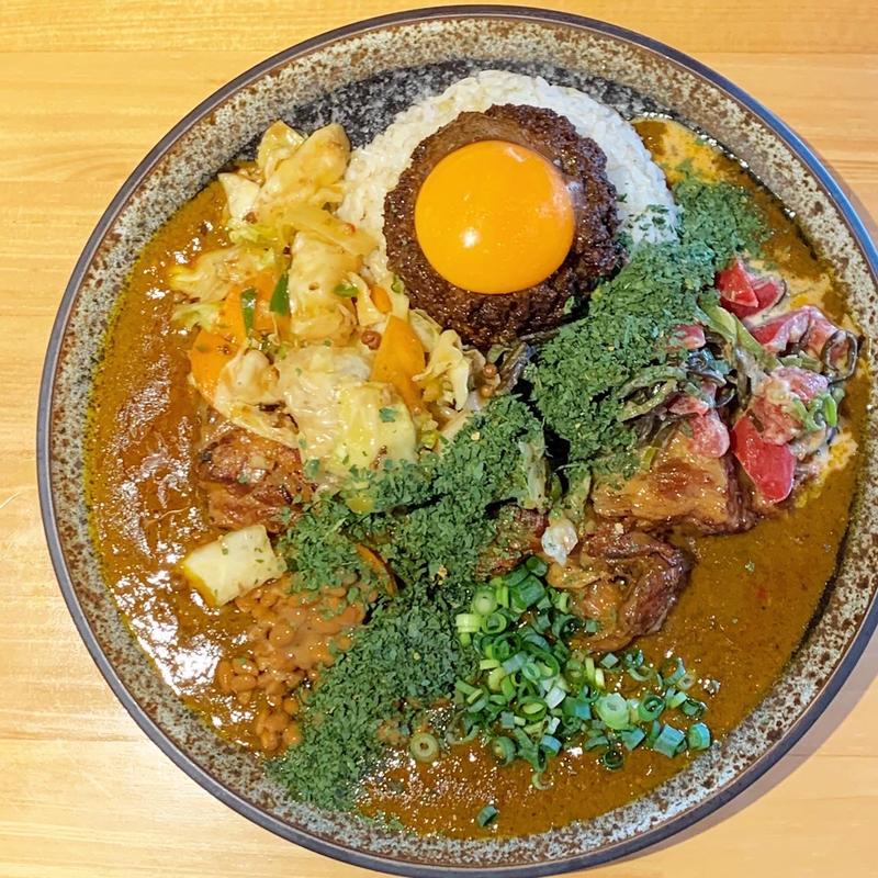 辛口 並盛 豚 アチャール 納豆 ドライパクチー(吉田カレー  )