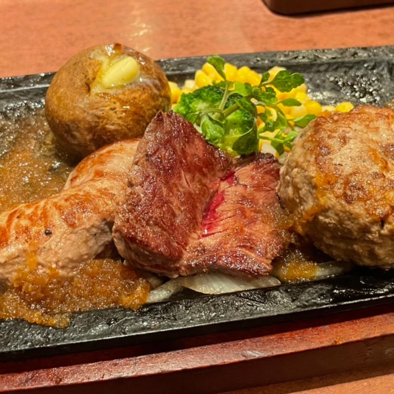 ステーキ宮の3大名物コンボ(ステーキ宮 鶴田店 )