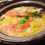 赤海老と真鱈の蟹だし鍋 
