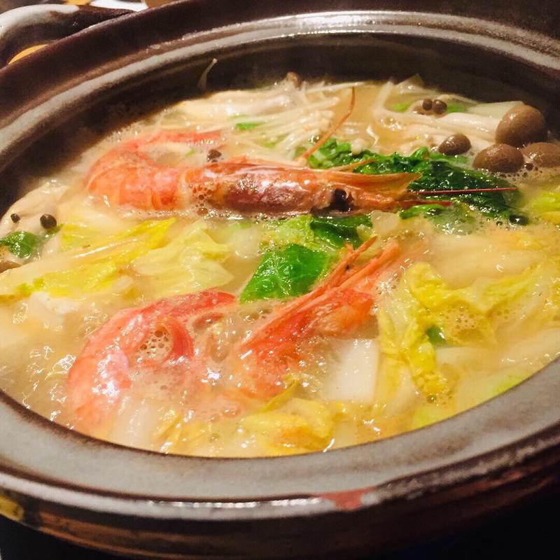 赤海老と真鱈の蟹だし鍋 (清海荘（天空海宴） （セイカイソウ）)