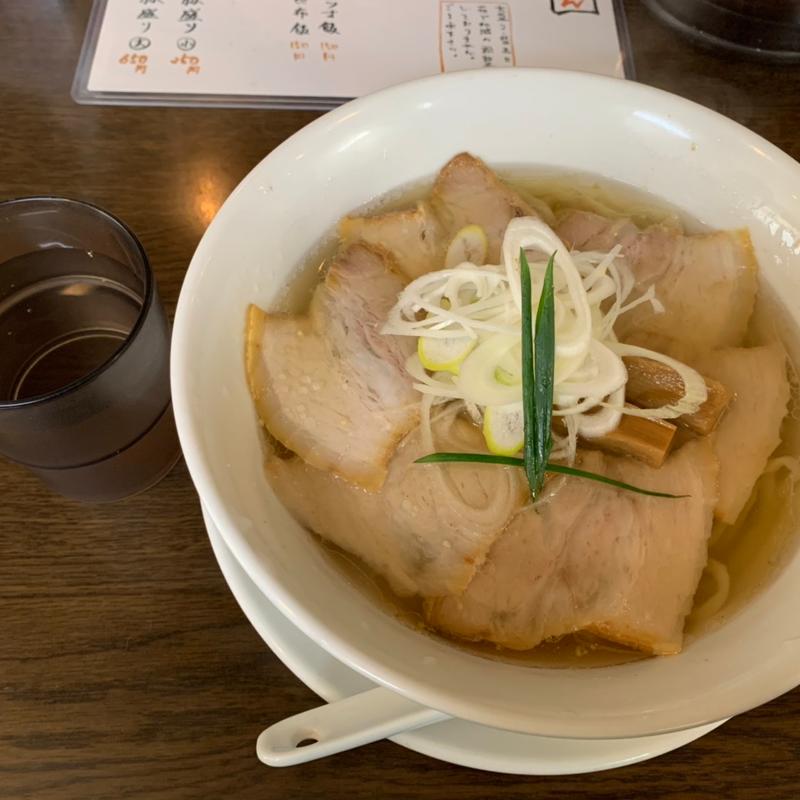 手打ちらあめん いりこ塩+焼豚トッピング(手打ち麺 やす田 )