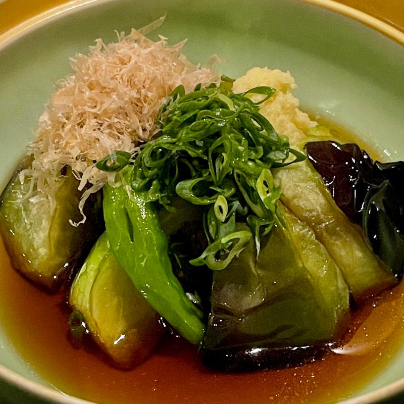 丸ナスの揚げ出し(欅屋びくら)