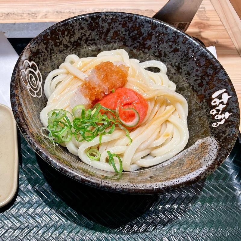 明太おろししょうゆうどん(はなまるうどん新宿東口モア街店)