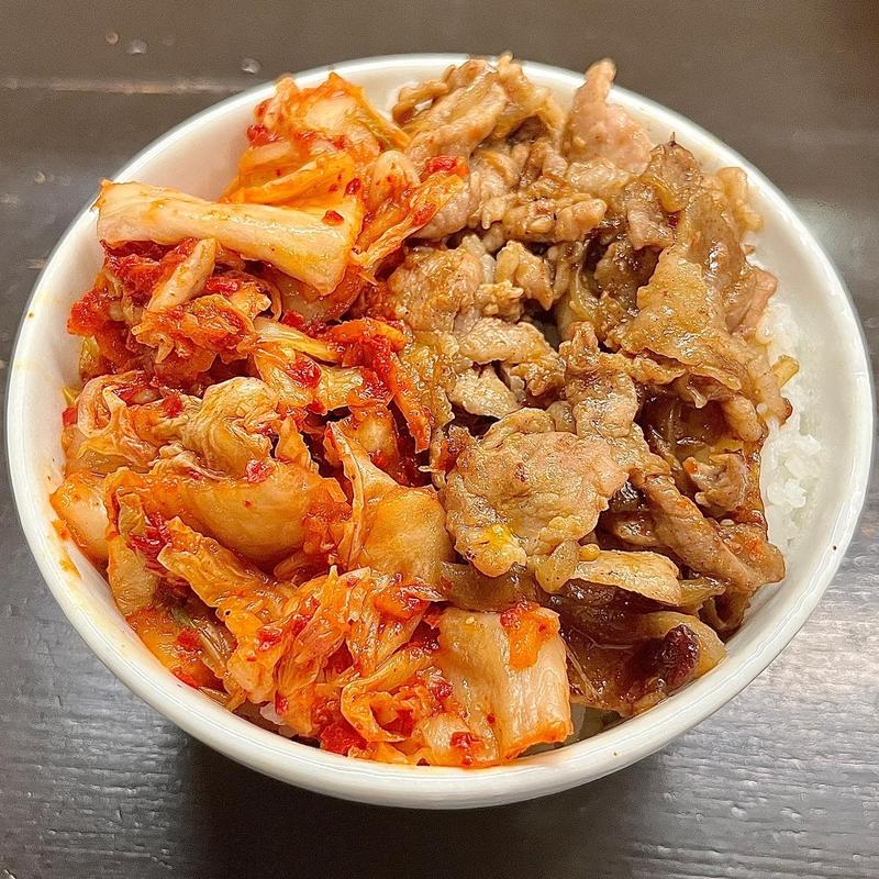 豚キムチ丼(自作丼)(博多とんこつ 豚の足跡)