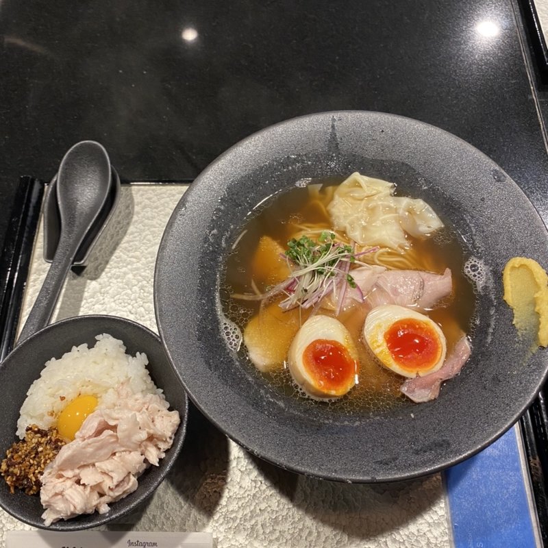 飛魚だし貝soba ミニ鷄チャーシュー丼(鶏soba座銀　神戸本店)