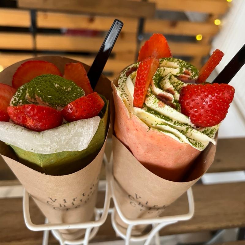 もっちりぎゅうひといちごの宇治抹茶(クレープ　ヴァーチュ)