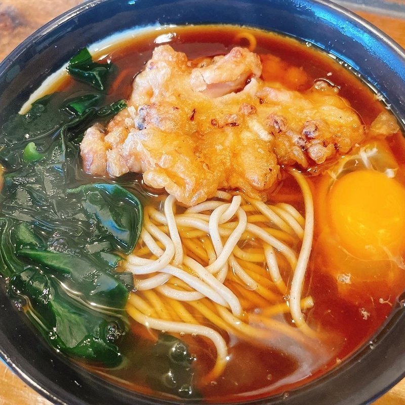 月見そば、ゲソ天トッピング(伊藤松吉商店 )