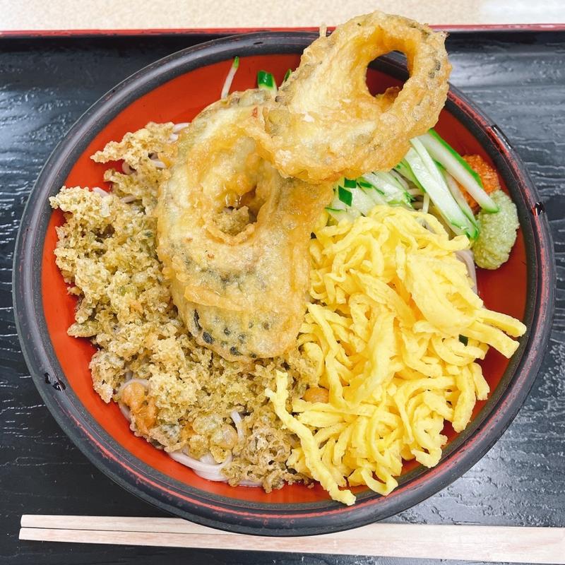 冷やしたぬき蕎麦大盛り(肥後一文字や )