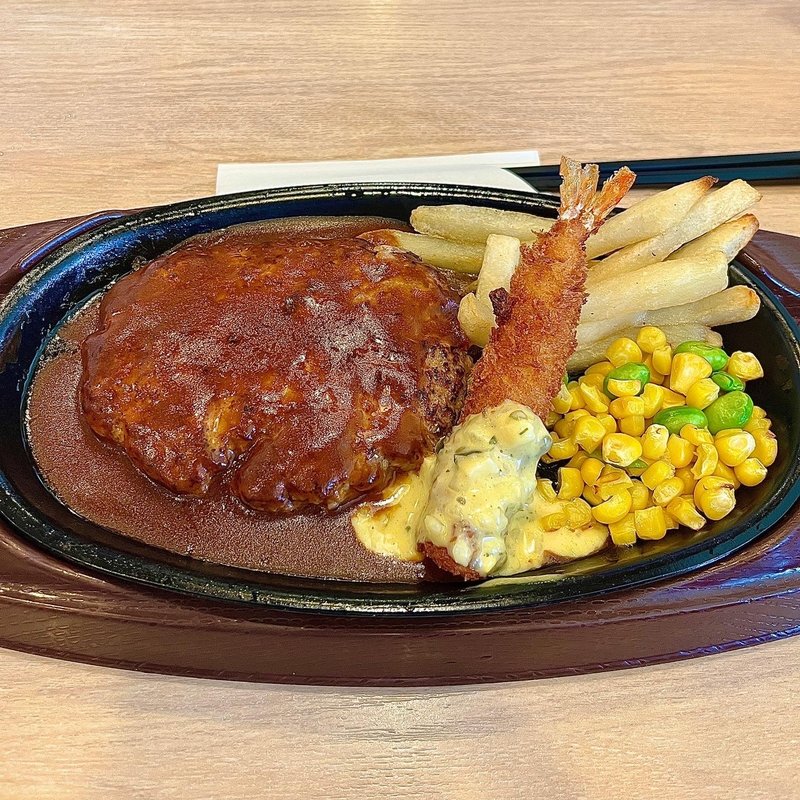 ハンバーグと海老フライ(ガスト 高蔵寺店 )