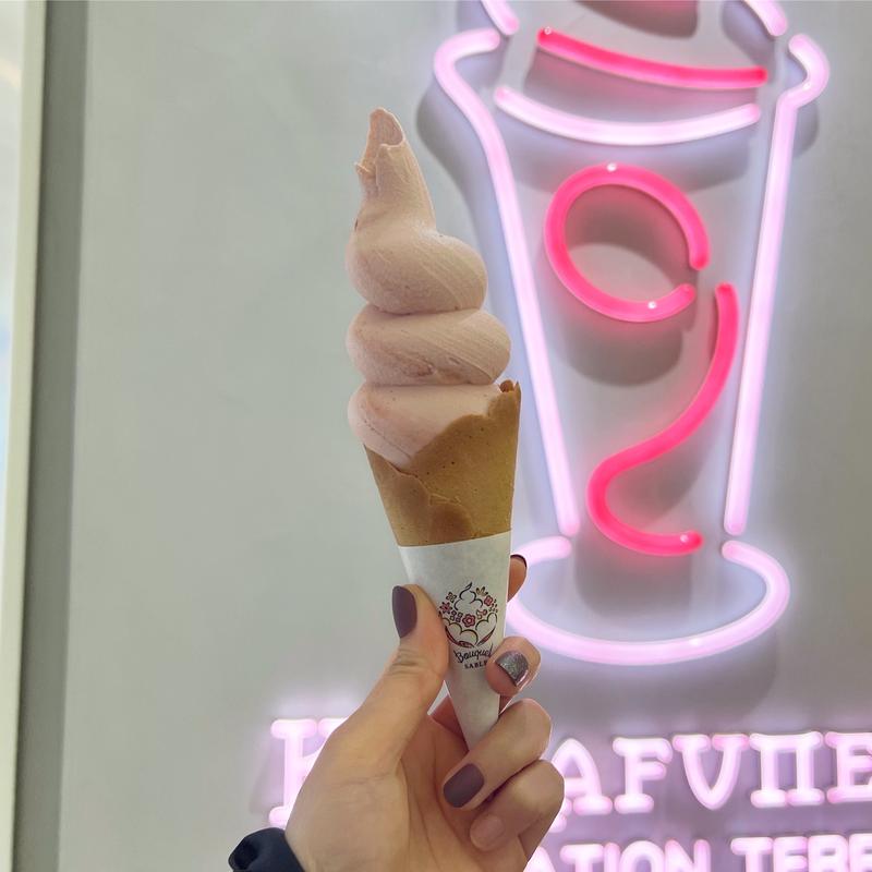 サブレコーンソフト いちご(からふね屋CAFE さんすて岡山店)