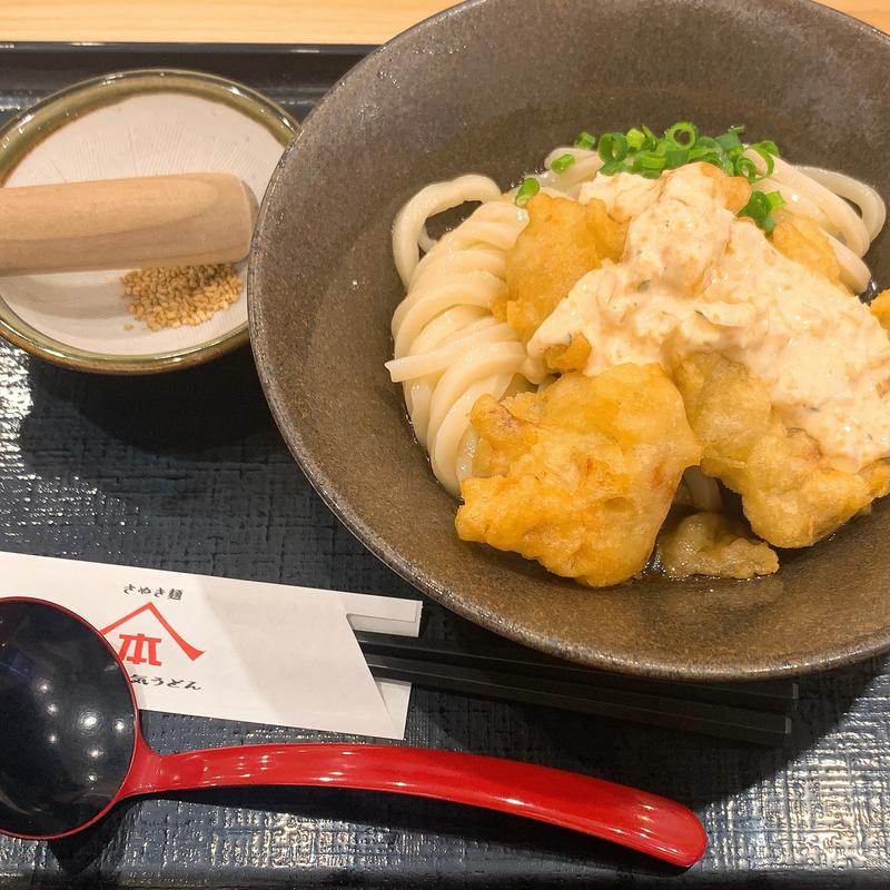 鶏天タルタルぶっかけうどん(山下本気うどん)