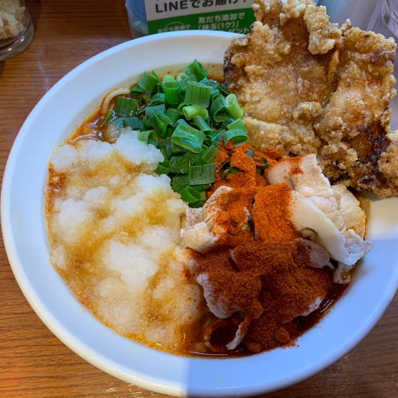 冷やおろし肉そば醤油+カラアゲ(麺と肉　だいつる　ひるドラ鶴橋)