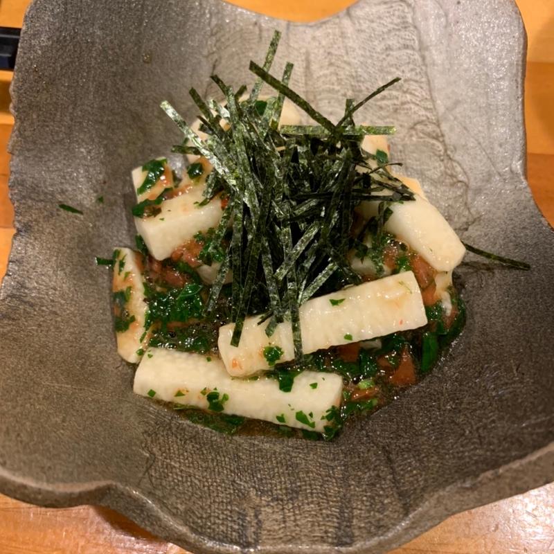 山芋とモロヘイヤの梅肉和え(コンテナ食堂 トンキーモンキー 香椎店)