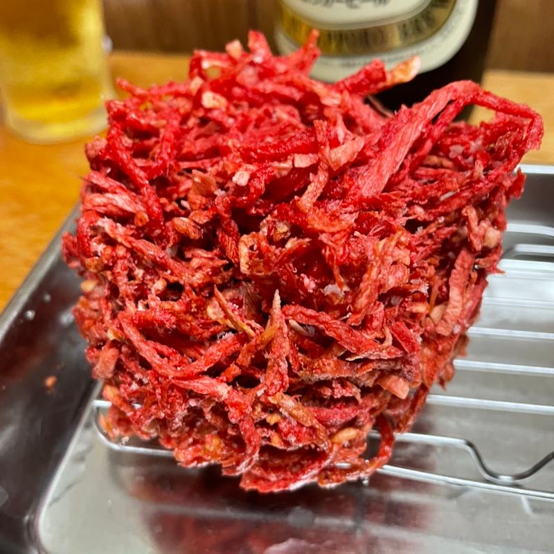 紅しょうが天(大衆酒場 若林)