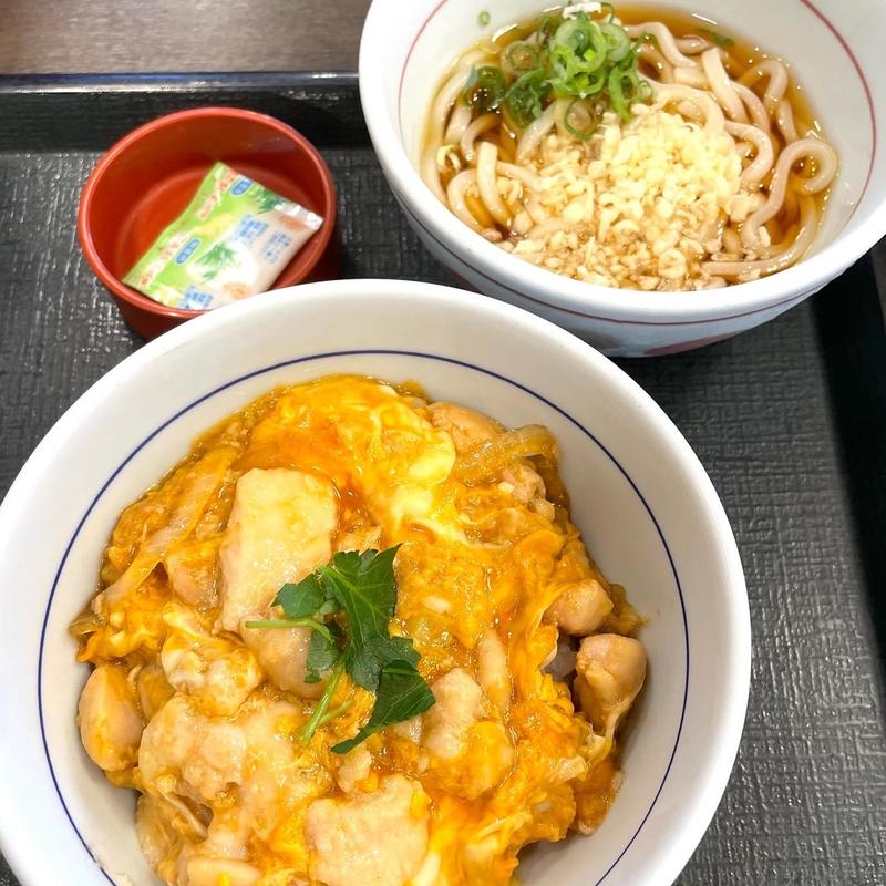 親子丼 冷やしはいからうどん(小)コンビ(なか卯 26号堺浜寺南店 )