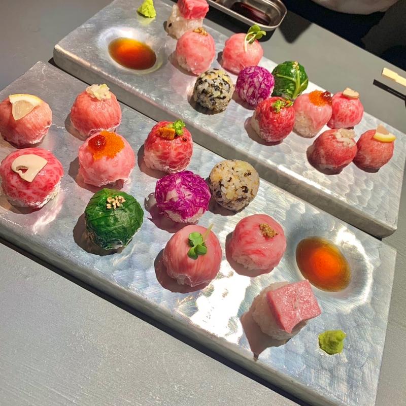 和牛肉手毬寿司(京都焼肉enen)