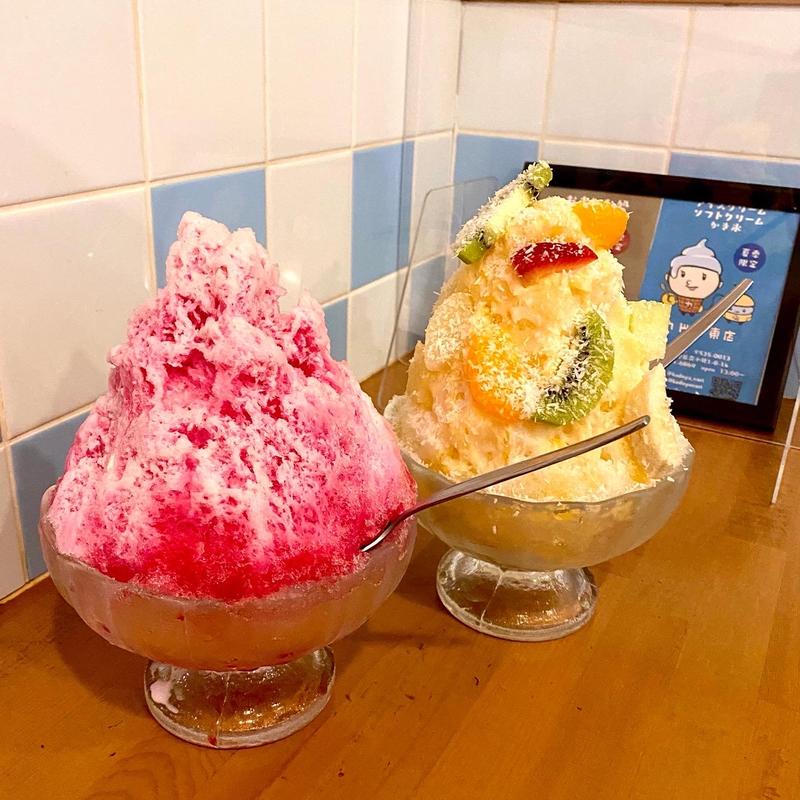 氷いちごミルクプリンソフト(カドヤ 東店)