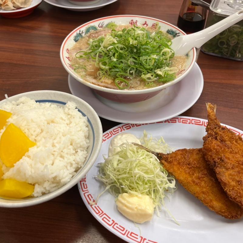 アジフライセット(京都北白川ラーメン魁力屋 川崎新城店)