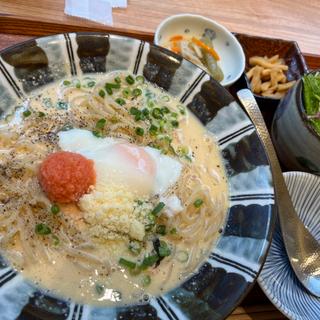 たらこと豆乳のカルボナーラ+スパゲティ定食(東京たらこスパゲティ 南池袋店)