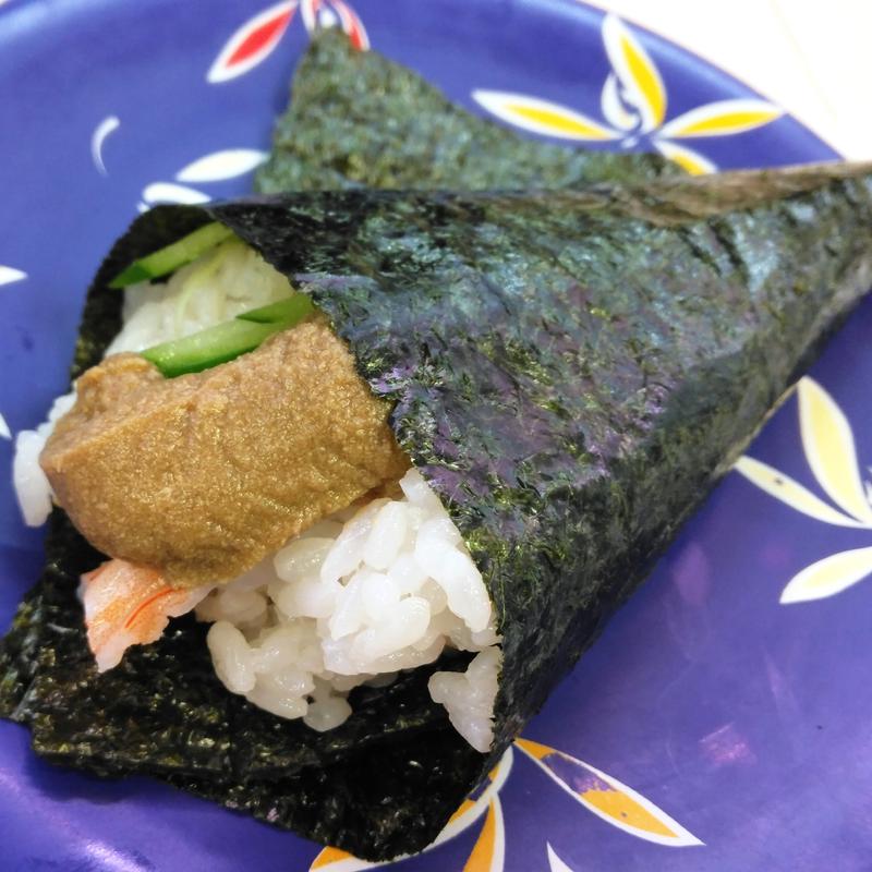 えび蟹みそ手巻き(回転寿司みさき 仙台クリスロード店)