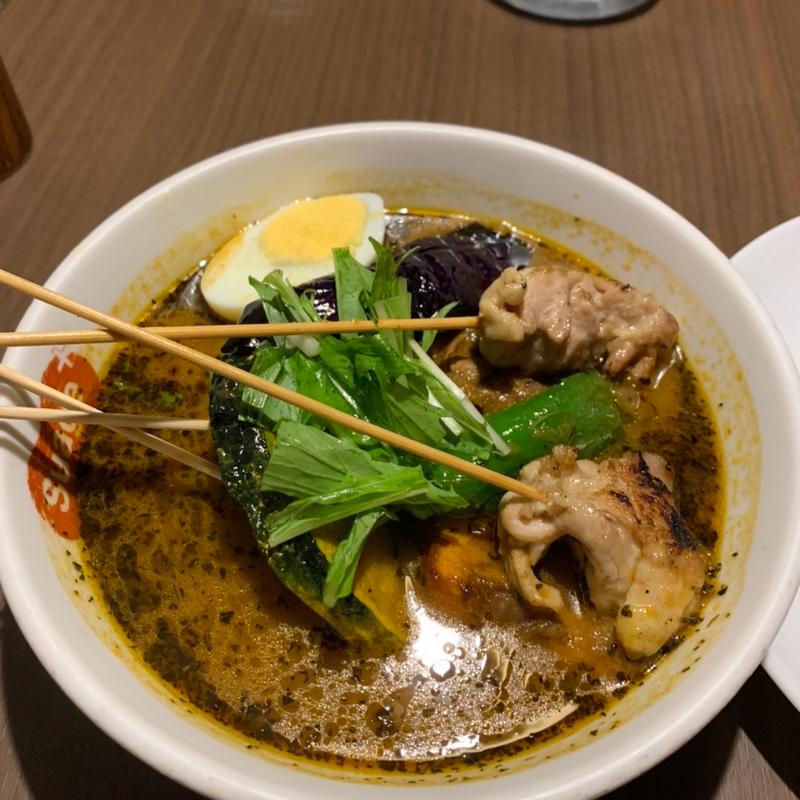 パリパリ知床鶏と野菜カレー(スープカリー スアゲ プラス 本店)