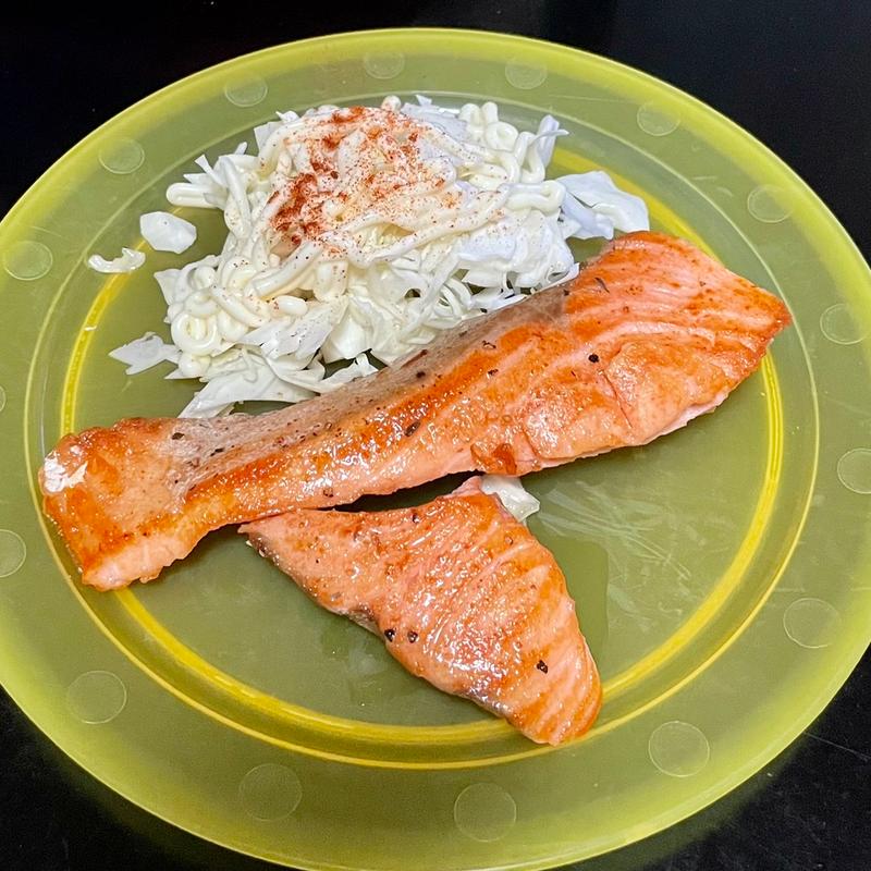 サーモンのオリーブオイル焼き(自宅)