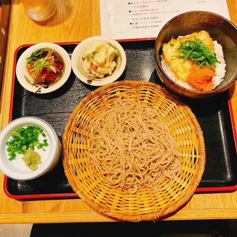 夜そば定食(石臼挽き十割蕎麦 八)